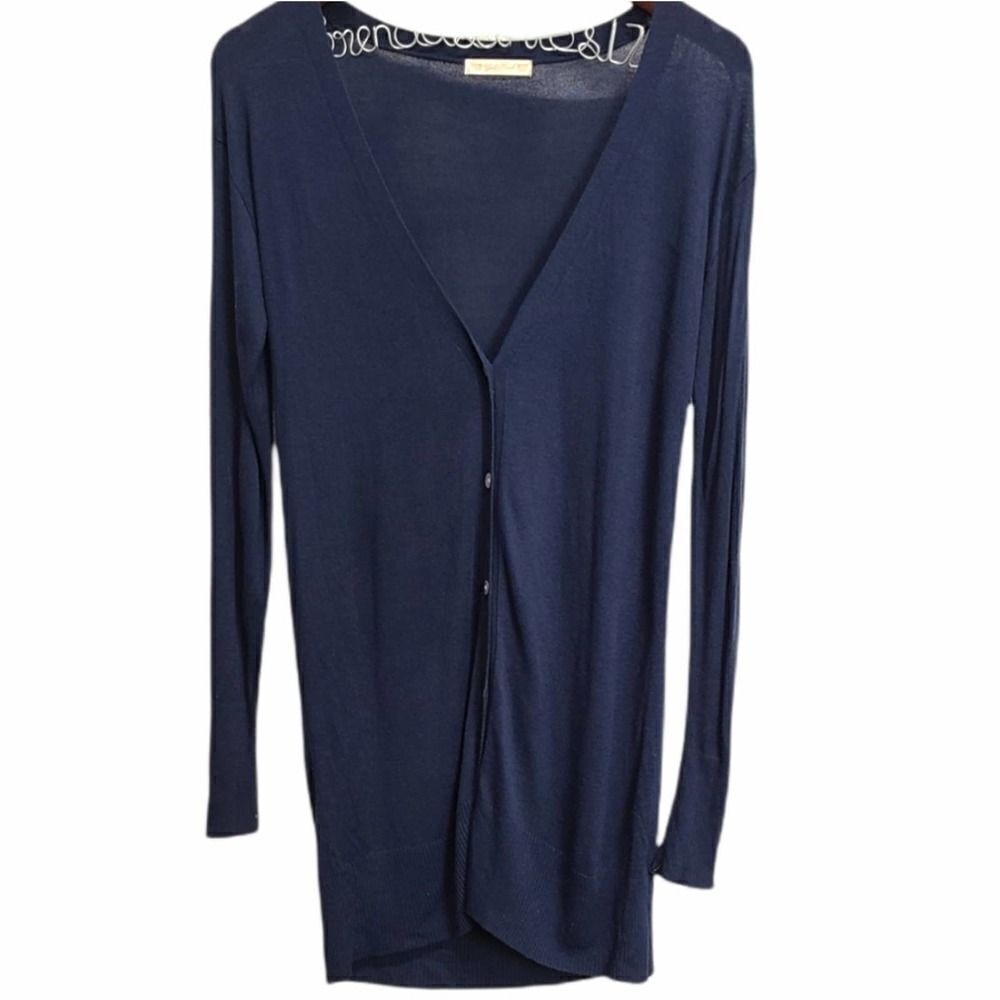 Gold Hawk V-Neck Dark Blue Sweater Dress Size Medium